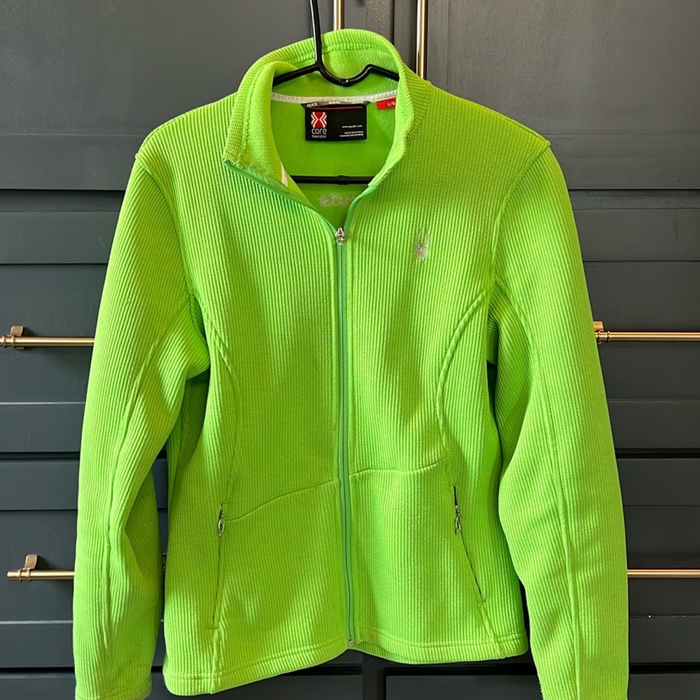 Spyder jacket. Bright green. Size large